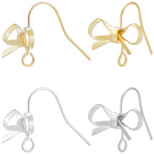 Beebeecraft 20 Stück Ohrringhaken Mit Schleife 14 Karat Gold Und 925 Sterling Silber Plattiert Ohrhaken Mit Schleife Und Aufbewahrungsbox Für Die DIY Ohrringherstellung Beebeecraft 20 Stück Ohrringhaken Mit Schleife 14 Karat Gold Und 925 Sterling Silber Plattiert Ohrhaken Mit Schleife Und Aufbewahrungsbox Für Die DIY Ohrringherstellung von Beebeecraft