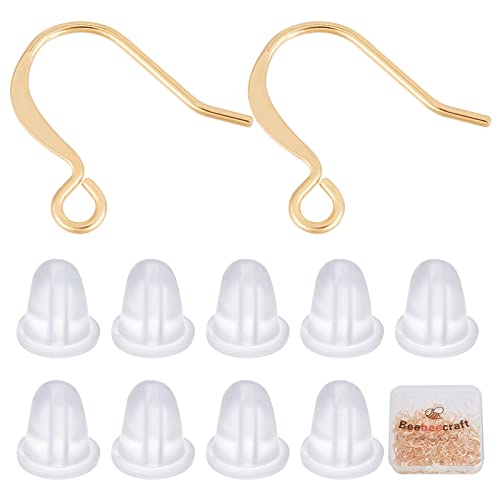 Beebeecraft 200 Stück/Box Ohrring Haken Set 18 Karat Vergoldete Fischhaken-Ohrhaken Mit 200 Stück Durchsichtigen Gummi-Ohrringverschlüssen Für Die DIY-Ohrringherstellung Beebeecraft 200 Stück/Box Ohrring Haken Set 18 Karat Vergoldete Fischhaken-Ohrhaken Mit 200 Stück Durchsichtigen Gummi-Ohrringverschlüssen Für Die DIY-Ohrringherstellung von Beebeecraft