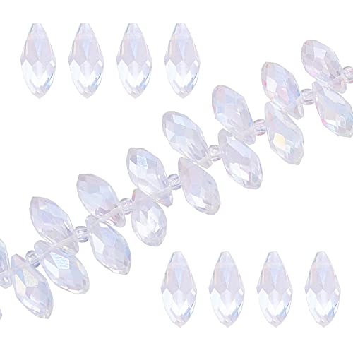 Beebeecraft 200 Stück Tropfenförmige Kristallperlen 6 x 13 mm AB Farbe Regenbogen facettierte Glasanhänger für DIY Perlenprojekte Schmuckherstellung Ohrringe Halsketten Armbänder von Beebeecraft