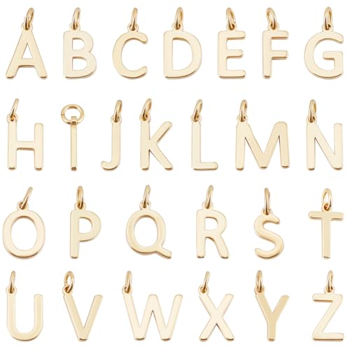 Beebeecraft 26 Stück 26 Stile Alphabet Buchstabenanhänger 18 Karat Vergoldet Anfangsbuchstaben A–Z Mit Biegeringen Zur Schmuckherstellung Bedeutungsvolles Geschenk Weihnachtsarmband Bastelarbeiten Beebeecraft 26 Stück 26 Stile Alphabet Buchstabenanhänger 18 Karat Vergoldet Anfangsbuchstaben A–Z Mit Biegeringen Zur Schmuckherstellung Bedeutungsvolles Geschenk Weihnachtsarmband Bastelarbeiten von Beebeecraft
