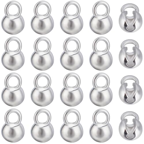 Beebeecraft 28 Stück Offene Perlenspitzen Knotenabdeckungen Platiniert 4x6mm Winzige Muschel Umschlagperlenabdeckungen Enden Knotenabdeckungen Zur Schmuckherstellung DIY Armbandzubehör von Beebeecraft