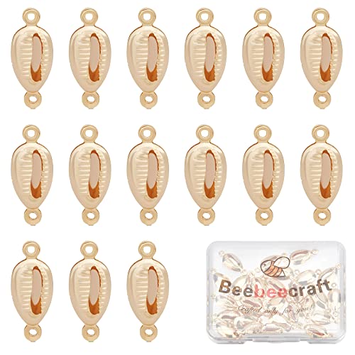Beebeecraft 30 Stück/Box Muschel-Anhänger-Glieder, 18 Karat Vergoldet, Ozean-Kaurimuschel-Verbindungsstücke Für Armbänder, Halsketten, Schmuckherstellung, Heimdekoration Beebeecraft 30 Stück/Box Muschel-Anhänger-Glieder, 18 Karat Vergoldet, Ozean-Kaurimuschel-Verbindungsstücke Für Armbänder, Halsketten, Schmuckherstellung, Heimdekoration von Beebeecraft