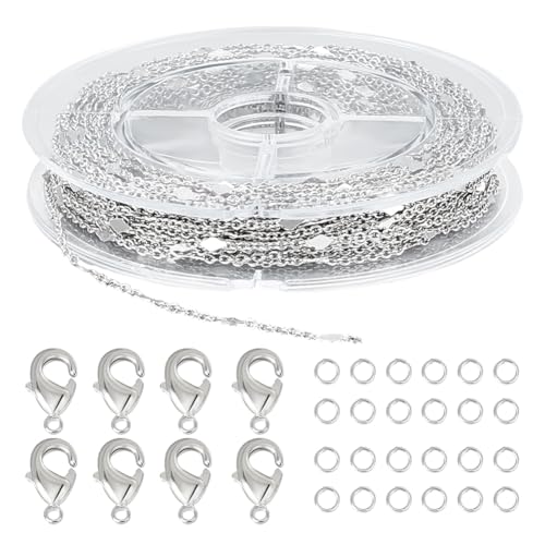 Beebeecraft 32.8 Fuß/10 m Rautenkette Messingkabelketten Mit Biegering Und Karabinerverschluss Platiniert 1.5 x 1 x 0.3mm Rolle Panzergliederkette Verbindungssets Für Die Schmuckherstellung Halsketten Beebeecraft 32.8 Fuß/10 m Rautenkette Messingkabelketten Mit Biegering Und Karabinerverschluss Platiniert 1.5 x 1 x 0.3mm Rolle Panzergliederkette Verbindungssets Für Die Schmuckherstellung Halsketten von Beebeecraft