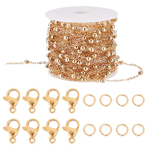 Beebeecraft 32.8 Fuß 18 Karat Vergoldete Schmuckkette DIY ketten Bulk Twist-PanzerketteMit 20 Karabinerverschlüssen Und 50 Biegeringen Beebeecraft 32.8 Fuß 18 Karat Vergoldete Schmuckkette DIY ketten Bulk Twist-PanzerketteMit 20 Karabinerverschlüssen Und 50 Biegeringen von Beebeecraft