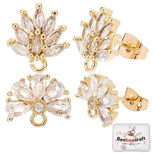 Beebeecraft 4 Paar 2 Stil Messing Zirkonia Ohrstecker Blume Ohrstecker Mit Schleife Für Frauen Mädchen Schmuckherstellung DIY Handwerk Beebeecraft 4 Paar 2 Stil Messing Zirkonia Ohrstecker Blume Ohrstecker Mit Schleife Für Frauen Mädchen Schmuckherstellung DIY Handwerk von Beebeecraft