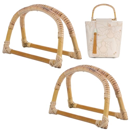 Beebeecraft 4 Stück D Förmige Taschengriffe Aus Holz Ersatz Taschengriff Aus Rattan Goldrutenholz D Ring Für Handtaschen Zubehör Für Selbstgemachte Strand Strohtaschen Segeltuch Makramee Gehäkelte von Beebeecraft