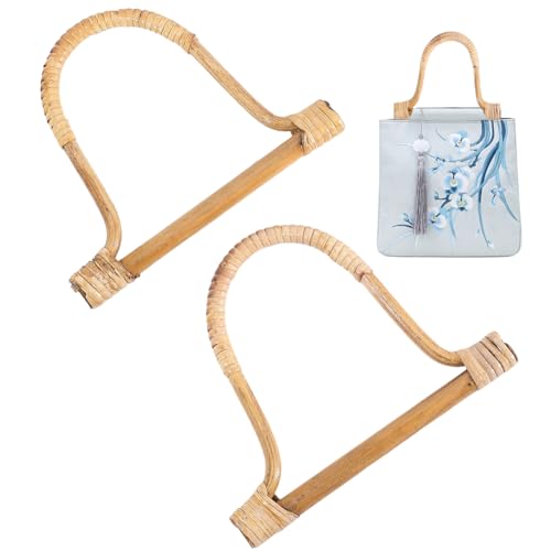 Beebeecraft 4 Stück Ersatz Taschengriffe Aus Rattan Bogen Taschengriffe D Förmiger Griff Ersatz Handtaschengriffe Für Handgefertigte Strandtaschen Handtaschen Geldbörsengriffe Makramee Markttaschen von Beebeecraft
