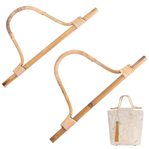Beebeecraft 4 Stück Holz Geldbörsengriffe Bogenförmige Rattan Taschengriffe Ersatz Für Frauen DIY Handgefertigte Sommer Strandtasche Strohherstellungszubehör von Beebeecraft