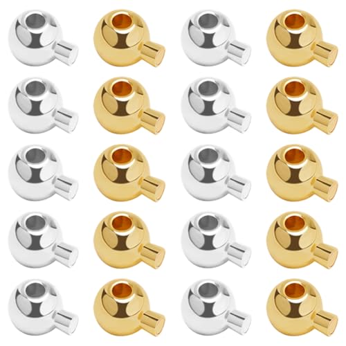 Beebeecraft 40 Stück Quetschperlen In 2 Farben Zur Schmuckherstellung 24 Karat Vergoldetes Und Sterling Silber Plattiertes Messing Flache Runde Quetschperlenstopper Abstandshalterperlen Für Armband Beebeecraft 40 Stück Quetschperlen In 2 Farben Zur Schmuckherstellung 24 Karat Vergoldetes Und Sterling Silber Plattiertes Messing Flache Runde Quetschperlenstopper Abstandshalterperlen Für Armband von Beebeecraft