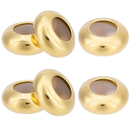 Beebeecraft 40 Stück Stopperperlen Für Bettelarmbänder 24 Karat Vergoldet 7x3.5mm Verstellbare Schiebeperlen Lose Abstandsperlen Aus Metall Mit Gummi Innen Für Halsketten Ketten Schmuckherstellung von Beebeecraft