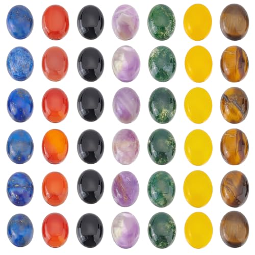 Beebeecraft 42 Stück 7 Stile Chakra Stein Cabochons Natürliche Edelsteine Flache Rückseite Polierte Ovale Cabochon Perlen Für Die Schmuckherstellung DIY Armband Halskette Ohrringe Basteln Beebeecraft 42 Stück 7 Stile Chakra Stein Cabochons Natürliche Edelsteine Flache Rückseite Polierte Ovale Cabochon Perlen Für Die Schmuckherstellung DIY Armband Halskette Ohrringe Basteln von Beebeecraft