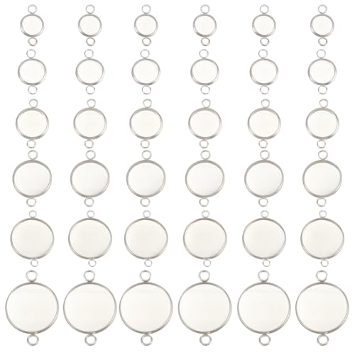 Beebeecraft 48 Stück Cabochon Anschlussfassungen In 6 Stilen Sterling Silber Plattierter Edelstahl Flache Runde Leere Lünetten Anhängerschalen Zur DIY Schmuckherstellung (Schale: 8/10/12/14/16/20mm) Beebeecraft 48 Stück Cabochon Anschlussfassungen In 6 Stilen Sterling Silber Plattierter Edelstahl Flache Runde Leere Lünetten Anhängerschalen Zur DIY Schmuckherstellung (Schale: 8/10/12/14/16/20mm) von Beebeecraft
