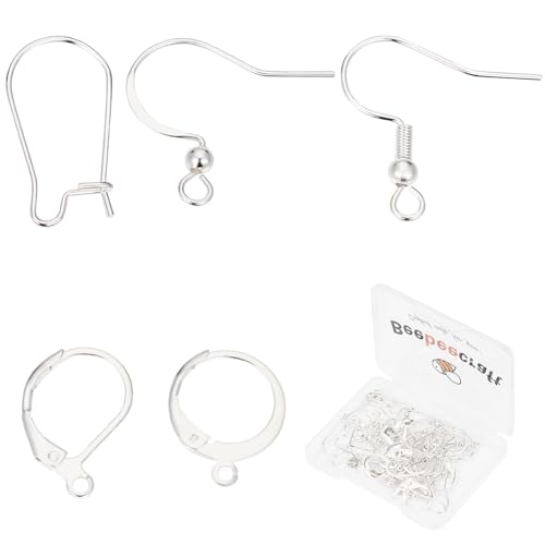 Beebeecraft 5 Stile 50 Stück Ohrringhaken 925 Sterlingsilber Plattiertes Ohrring Herstellungsset Leverback Ohrbügel Für Die Herstellung von Schmuckohrringen Beebeecraft 5 Stile 50 Stück Ohrringhaken 925 Sterlingsilber Plattiertes Ohrring Herstellungsset Leverback Ohrbügel Für Die Herstellung von Schmuckohrringen von Beebeecraft