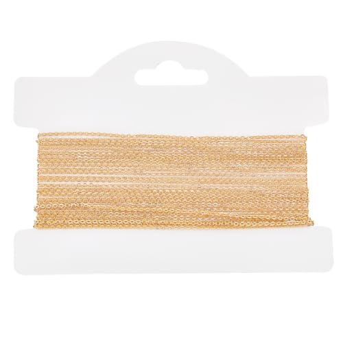Beebeecraft 5 m/16.4 Fuß Gliederkette 18 Karat Vergoldetes Messing 1.1 mm Schmuckherstellungsketten für Halsketten Ohrringe Armbänder Schmuckherstellungszubehör Metallkettenhalskette von Beebeecraft
