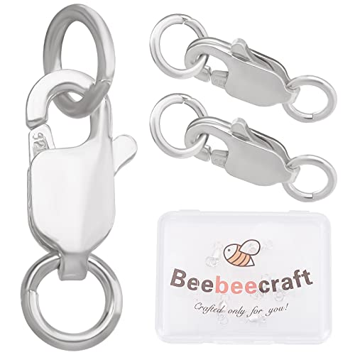 Beebeecraft 6 Stück 925 Karabinerverschlüsse Aus Sterlingsilber Kettenverschluss Mit Biegeringen Für Die DIY Armband Halsketten Schmuckherstellung, 12 mm Beebeecraft 6 Stück 925 Karabinerverschlüsse Aus Sterlingsilber Kettenverschluss Mit Biegeringen Für Die DIY Armband Halsketten Schmuckherstellung, 12 mm von Beebeecraft