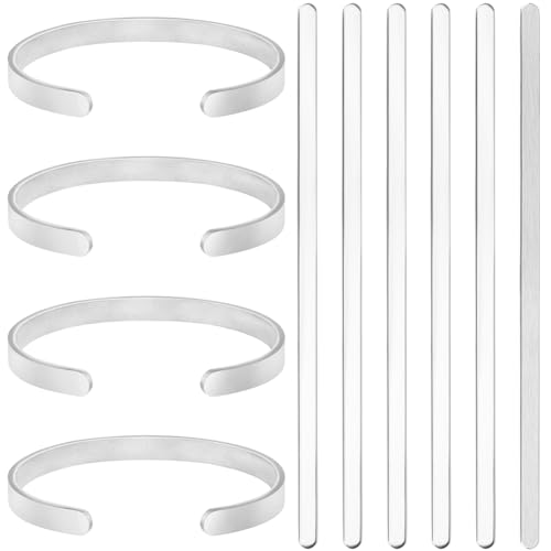 Beebeecraft 6 Stück Armreif Rohling Streifen 304 Edelstahl 160 Mm Armbandrohlinge Für Die Schmuckherstellung Halsketten Und Armbandherstellung von Beebeecraft