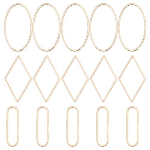 Beebeecraft 60 Stück/Box 3 Stil 18 Karat Vergoldete Verbindungsringe Rhombus Oval Schmuckverbinder Charms Für Die Herstellung von Halsketten Armbändern Beebeecraft 60 Stück/Box 3 Stil 18 Karat Vergoldete Verbindungsringe Rhombus Oval Schmuckverbinder Charms Für Die Herstellung von Halsketten Armbändern von Beebeecraft