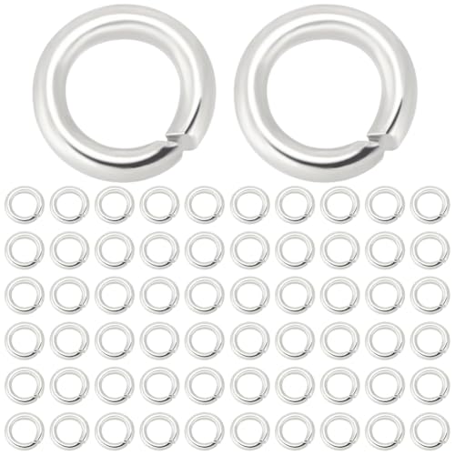 Beebeecraft 600 Stück 4mm Biegeringe 925 Sterlingsilber Plattiert 304 Edelstahl Offene Biegeringe Verbindungsglieder Für Schmuckherstellung DIY Handwerk Halskette Armband von Beebeecraft