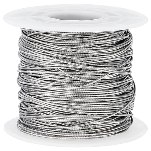 Beebeecraft 60M Tiger Tail Wire 304 Edelstahl Perlendraht Schmuckdraht für Schmuck Armband Herstellung (0,7 mm) von Beebeecraft