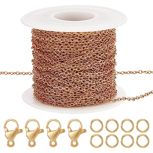 Beebeecraft 65.61 Fuß Lange Halsketten Kabelketten 18 Karat Vergoldete Kabelgliederketten Mit 20 Karabinerverschlüssen Und 50 offenen Biegeringen Für DIY Handwerk Armband Schmuckherstellung Beebeecraft 65.61 Fuß Lange Halsketten Kabelketten 18 Karat Vergoldete Kabelgliederketten Mit 20 Karabinerverschlüssen Und 50 offenen Biegeringen Für DIY Handwerk Armband Schmuckherstellung von Beebeecraft