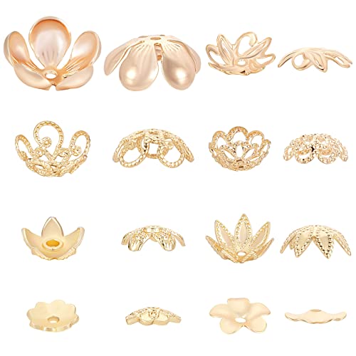 Beebeecraft 80 Stück/Box 8 Stil Perlenkappen 18 Karat Vergoldetes Messing Filigrane Blumen Perlenkappen Für Armbänder Halsketten Ohrringe Schmuckherstellung Beebeecraft 80 Stück/Box 8 Stil Perlenkappen 18 Karat Vergoldetes Messing Filigrane Blumen Perlenkappen Für Armbänder Halsketten Ohrringe Schmuckherstellung von Beebeecraft