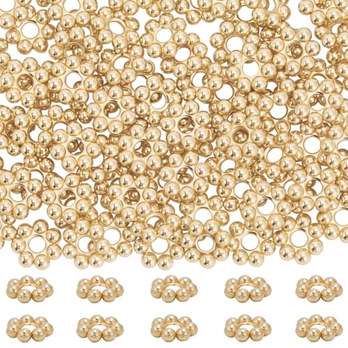 Beebeecraft 80 Stück 3mm Blumen Abstandsperlen Klein 18 Karat Vergoldet Edelstahl Rund Floral Granuliert Mit Aufbewahrungsbox Für Die Schmuckherstellung Armbänder Halsketten DIY Handwerk Beebeecraft 80 Stück 3mm Blumen Abstandsperlen Klein 18 Karat Vergoldet Edelstahl Rund Floral Granuliert Mit Aufbewahrungsbox Für Die Schmuckherstellung Armbänder Halsketten DIY Handwerk von Beebeecraft