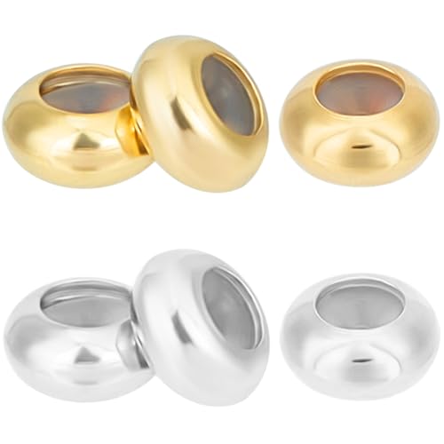 Beebeecraft 80 Stück 5mm Stopperperlen 24 Karat Gold Und 925 Sterlingsilber Plattiertes Messing Gummi Innen Lose Verstellbare Schiebeperlen Zur Schmuckherstellung Armband Beebeecraft 80 Stück 5mm Stopperperlen 24 Karat Gold Und 925 Sterlingsilber Plattiertes Messing Gummi Innen Lose Verstellbare Schiebeperlen Zur Schmuckherstellung Armband von Beebeecraft