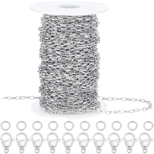 Beebeecraft 82 Edelstahlketten Zur Schmuckherstellung 25 Fuß 304 m/Rolle Silberne Büroklammerketten Sets Mit 10 Karabinerverschlüssen Und 30 Biegeringen Zum Basteln von Armbändern Beebeecraft 82 Edelstahlketten Zur Schmuckherstellung 25 Fuß 304 m/Rolle Silberne Büroklammerketten Sets Mit 10 Karabinerverschlüssen Und 30 Biegeringen Zum Basteln von Armbändern von Beebeecraft