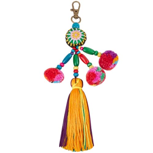 Beebeecraft Boho Schlüsselanhänger Bunt Quaste Taschenanhänger Pompom Holzperle Mit Drehverschluss Anhänger Dekoration Hängeornament Für Frauen Geschenk Beebeecraft Boho Schlüsselanhänger Bunt Quaste Taschenanhänger Pompom Holzperle Mit Drehverschluss Anhänger Dekoration Hängeornament Für Frauen Geschenk von Beebeecraft