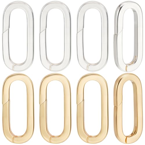 Beebeecraft Federring-Verschluss aus Sterlingsilber und 18 Karat vergoldet, 25 x 11 x 2,6 mm, ovaler Federringverschluss, Verbindungsstück, Halsketten-Verstärker, Verschluss für Schlüsselanhänger Beebeecraft Federring-Verschluss aus Sterlingsilber und 18 Karat vergoldet, 25 x 11 x 2,6 mm, ovaler Federringverschluss, Verbindungsstück, Halsketten-Verstärker, Verschluss für Schlüsselanhänger von Beebeecraft