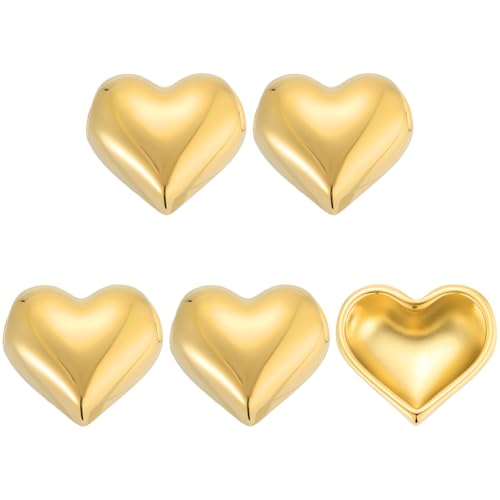 Beebeecraft Herzförmige Metallperlen in Herzform, 18 Karat vergoldet, 304 Edelstahl, großes Loch, Herzform, Hohlperlen, Charm-Anhänger für Schmuckherstellung, Valentinstag, Basteln, 5 Stück Beebeecraft Herzförmige Metallperlen in Herzform, 18 Karat vergoldet, 304 Edelstahl, großes Loch, Herzform, Hohlperlen, Charm-Anhänger für Schmuckherstellung, Valentinstag, Basteln, 5 Stück von Beebeecraft
