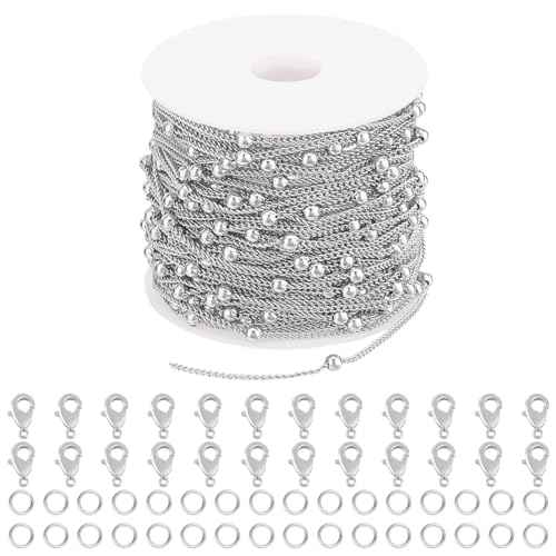 Beebeecraft Panzerkette Zur Schmuckherstellung Platiniertes Messing 10 m/32.8 Fuß Halskettenkette Kugelkabelkette Mit 20 Karabinerverschlüssen Und 50 Biegeringen Beebeecraft Panzerkette Zur Schmuckherstellung Platiniertes Messing 10 m/32.8 Fuß Halskettenkette Kugelkabelkette Mit 20 Karabinerverschlüssen Und 50 Biegeringen von Beebeecraft