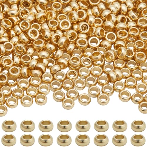 Beebeecraft Runde Quetschperlen, 1,9 mm, 18 Karat vergoldet, 316 Edelstahl, lose Abstandshalter, Perlen für Schmuckherstellung, Armband, Halskette, Bastelarbeiten, 800 Stück Beebeecraft Runde Quetschperlen, 1,9 mm, 18 Karat vergoldet, 316 Edelstahl, lose Abstandshalter, Perlen für Schmuckherstellung, Armband, Halskette, Bastelarbeiten, 800 Stück von Beebeecraft