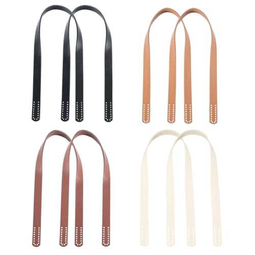 Beebeecraft Taschengriffe aus Kunstleder in 4 Farben, 58,4 cm, kurz, zum Aufnähen, PU-Lederriemen, Handtaschen-Ersatz, Dekoration für DIY gehäkelte Taschen, Geldbörse, Geldbörse, Tragetasche von Beebeecraft