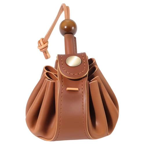 Beebeecraft kes Leder Münzgeldbörse Echtes Rindsleder Kordelzug Münzbeutel Vintage Kleine Tasche Geldbörse Kleingeldhalter Für Männer Und Frauen von Beebeecraft