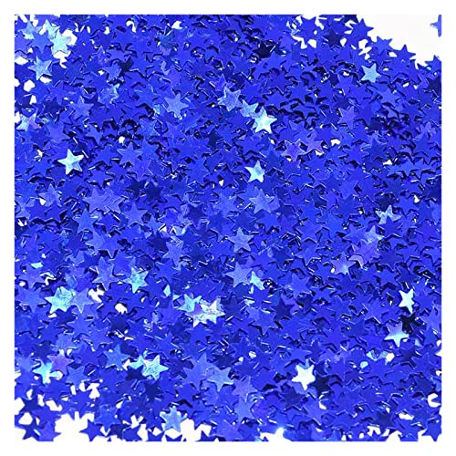 Party-Deko-Konfetti, 3000 Stück/Beutel, 6 mm, glitzernde Pailletten-Sterne, Tisch-Konfetti-Streusel, passend for Geburtstagsfeier, Hochzeitsdekoration, Gold-Pentagramm-Zubehör (Color : Sc05 Blue) von Beegie