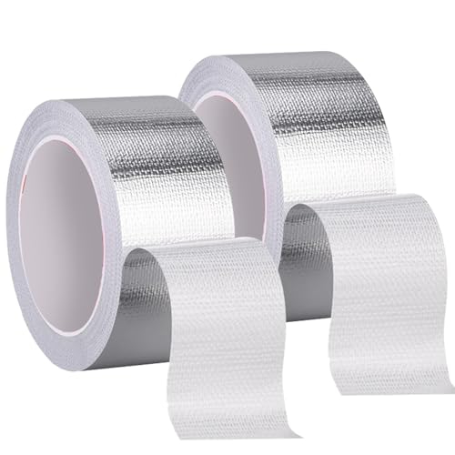 Beekeg 2 Stück 48mm x 10 M aluminium klebeband,ofenrohr alu klebeband,hitzebeständiges Band zum Versiegeln, Reparieren und Isolieren,klebeband hitzebeständig Beekeg 2 Stück 48mm x 10 M aluminium klebeband,ofenrohr alu klebeband,hitzebeständiges Band zum Versiegeln, Reparieren und Isolieren,klebeband hitzebeständig von Beekeg