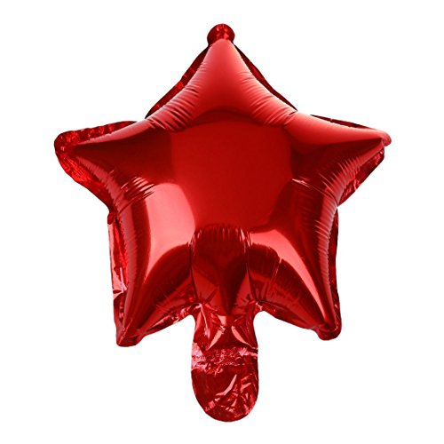 5 StüCke 10 Stern Aluminiumfolie Heliumballon für Hochzeitsgeschenk Geburtstagsballon Party Dekoration Aufblasbare Luftballons (Rot) von Beelooom