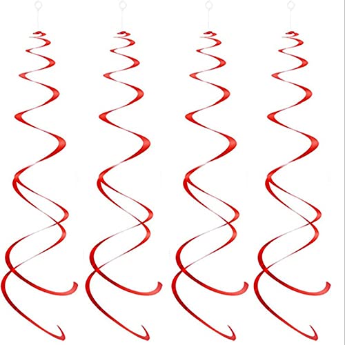 Beelooom Hängende Strudeldekorationen Partydekoration Geburtstagsdekoration PVC-Spiralanhänger (Rot) von Beelooom