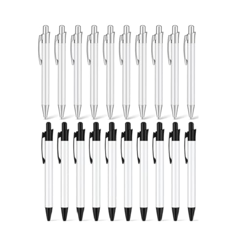 Sublimations-Kugelschreiber, Sublimations-Kugelschreiber mit Schrumpffolie, Aluminium, individueller Clip-Stift, 20 Stück Sublimations-Kugelschreiber, Sublimations-Kugelschreiber mit Schrumpffolie, Aluminium, individueller Clip-Stift, 20 Stück von Beelooom