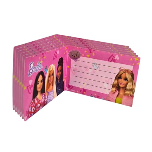 BeenSmile, Barbie, Einladungskarten Kindergeburtst, Einladungen Kindergeburtstag Jungs und Mädchen, ade deine Freunde mit dieser Karte deiner Lieblingsfiguren aus Barbie zu deiner Party ein!, 6 U von BeenSmile