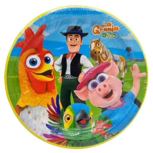 Beensmile, Zenon Farm Geburtstagsteller, Einwegteller für Kindergeburtstage, Dekorationszubehör für Mottopartys, 8 TELLER 18 CM Beensmile, Zenon Farm Geburtstagsteller, Einwegteller für Kindergeburtstage, Dekorationszubehör für Mottopartys, 8 TELLER 18 CM von Beensmile