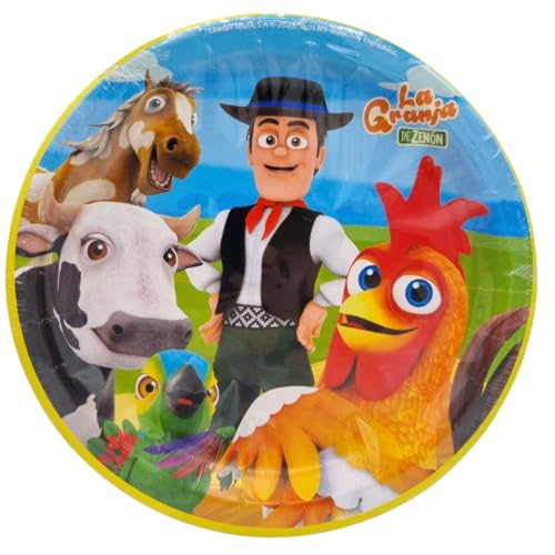 Beensmile, Zenon Farm Geburtstagsteller, Einwegteller für Kindergeburtstage, Dekorationszubehör für Mottopartys, 8 Teller 23 CM Beensmile, Zenon Farm Geburtstagsteller, Einwegteller für Kindergeburtstage, Dekorationszubehör für Mottopartys, 8 Teller 23 CM von Beensmile