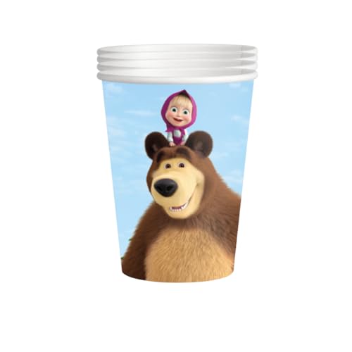 BeenSmile, Masha und der Bär Geburtstag, Geburtstagsdekoration, 1 Geburtstag Deko, Pinata, Girlande, Wimpel, Mottoparty Masha und der Bär, Machen Sie Ihre Party unvergesslich! (Becher) von BeenSmile