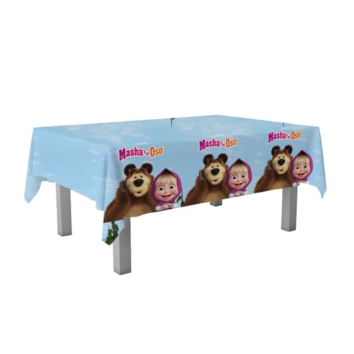 BeenSmile, Masha und der Bär Geburtstag, Geburtstagsdekoration, 1 Geburtstag Deko, Pinata, Girlande, Wimpel, Mottoparty Masha und der Bär, Machen Sie Ihre Party unvergesslich! (Einwegtischdecken) von BeenSmile