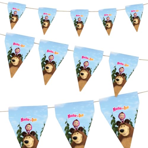 BeenSmile, Masha und der Bär Geburtstag, Geburtstagsdekoration, 1 Geburtstag Deko, Pinata, Girlande, Wimpel, Mottoparty Masha und der Bär, Machen Sie Ihre Party unvergesslich! (Wimpel) von BeenSmile