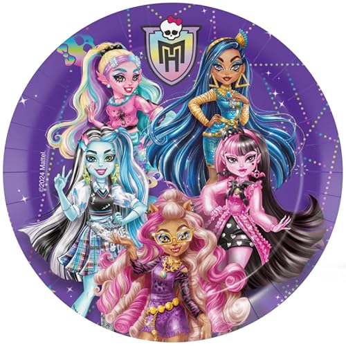 BeenSmile, Monster High 8 Teller 23 cm, Einwegteller für Kindergeburtstage, Artikel zur Dekoration von Themenpartys von BeenSmile