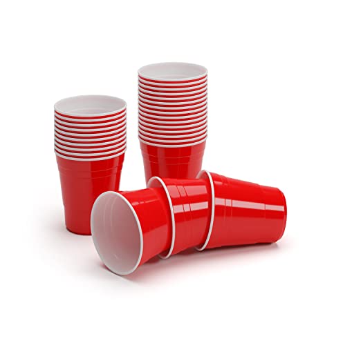 10 Oz Red BeerCup's wiederverwendbare Rote Party Becher US-College Style 100 Becher von BeerCup-Classics