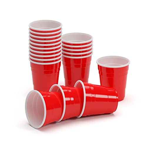 BeerCup Bierpong Becher Set, 100 Bierpong Becher, Red Cups, Bierpong Becher Set Spülmaschinenfest, Partybecher, Wiederverwendbare Beer Pong Becher, Plastikbecher, Beerpongbecher in Rot von BeerCup-Classics