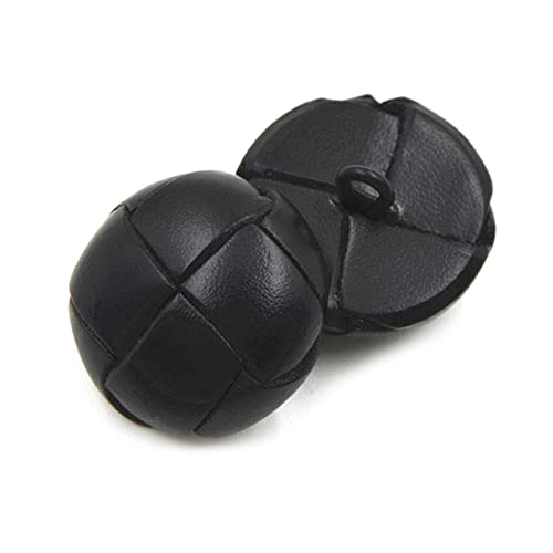 xlygood 5pcs echtes Leder überzogene Knöpfe 15mm-26mm Schwarzbrauner Lederknopf für Mäntel Jackenknöpfe, Schwarz, 23mm von BeerMmay